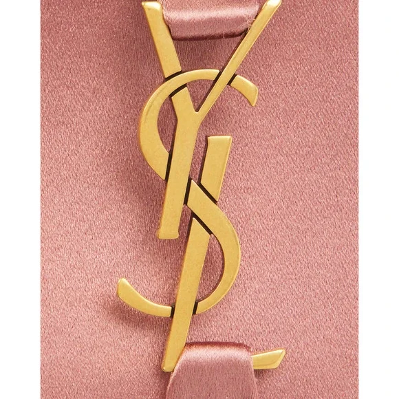 Saint Laurent Mini Le 5 A 7 Hobo Dragee Pink Satin Gold YSL Logo Top Handle Bag - Picture 5 of 16